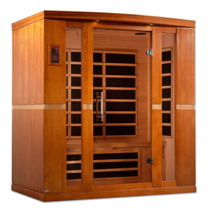 Golden Designs DYN-6440-01 Bergamo Edition 4-Person Low EMF Far Infrared Sauna - Spacious Hemlock Wood Indoor Sauna with Bluetooth and Chromotherapy