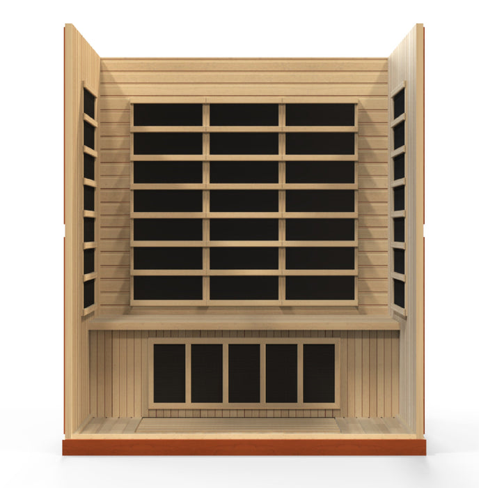 Golden Designs DYN-6440-01 Bergamo Edition 4-Person Low EMF Far Infrared Sauna - Spacious Hemlock Wood Indoor Sauna with Bluetooth and Chromotherapy