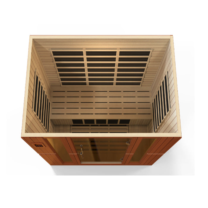 Golden Designs DYN-6440-01 Bergamo Edition 4-Person Low EMF Far Infrared Sauna - Spacious Hemlock Wood Indoor Sauna with Bluetooth and Chromotherapy