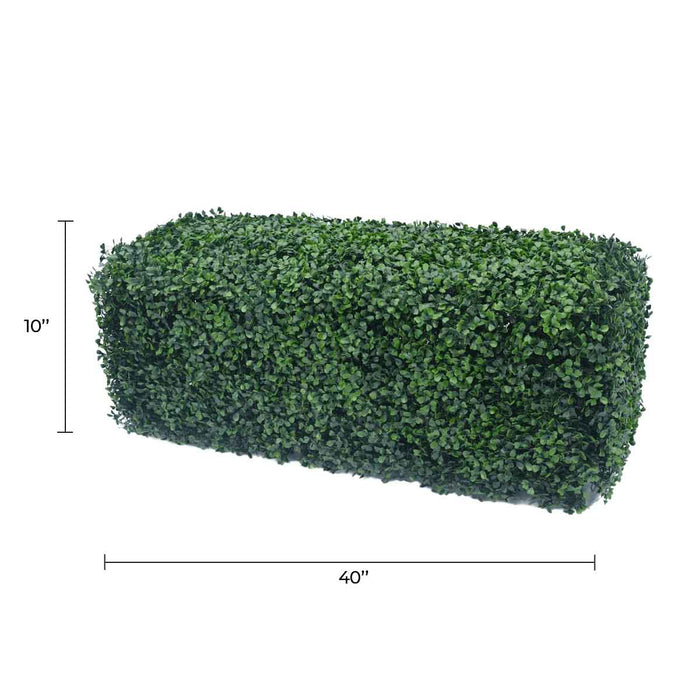 Designer Plants Dark Artificial Boxwood Hedge 40"L x 10"H Commercial Grade UV Resistant