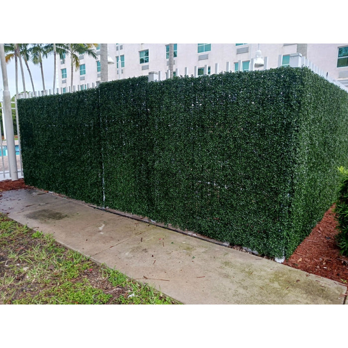 Designer Plants Dark Artificial Boxwood Wall 40" x 40" 11SQ FT Commercial Grade UV Resistant