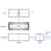 Technical drawing and measurements for the TenJam Dash Bench