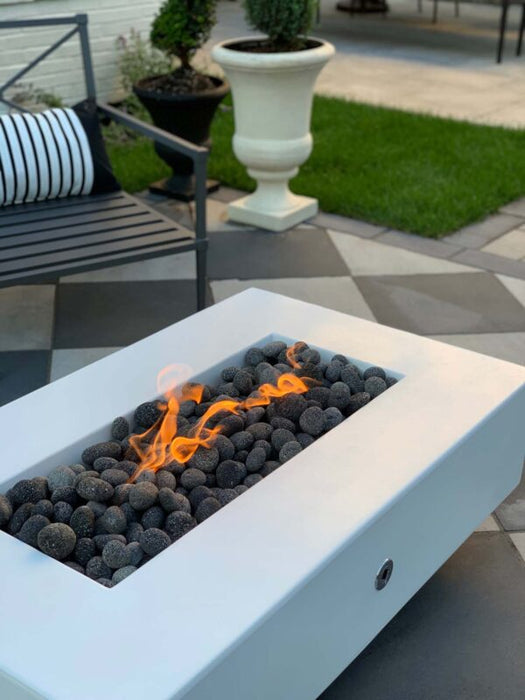 The Outdoor Plus 60" Del Mar Concrete Fire Pit, Rectangular Concrete Fire Pit, Handmade GFRC Firepit