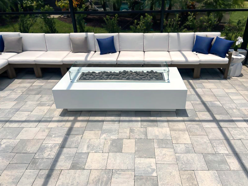 The Outdoor Plus 96" Del Mar Rectangular Concrete Fire Pit