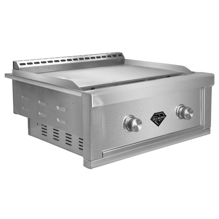 The Outdoor Plus 30" Diamond Griddle, Outdoor Griddle, 2 Burner Griddle, Natural Gas or Liquid Propane Griddle