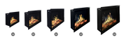 Set of Modern Flames Orion Traditional electric fireplaces with different sizes on a white background