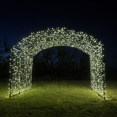 Walk Through Arch Front View with White Lights