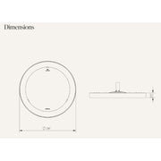 Technical drawing of a round Bromic Eclipse Portable product with dimensions labeled
