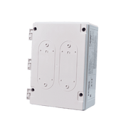White Bromic Eclipse 1 channel control box with multiple mounting holes on a transparent background