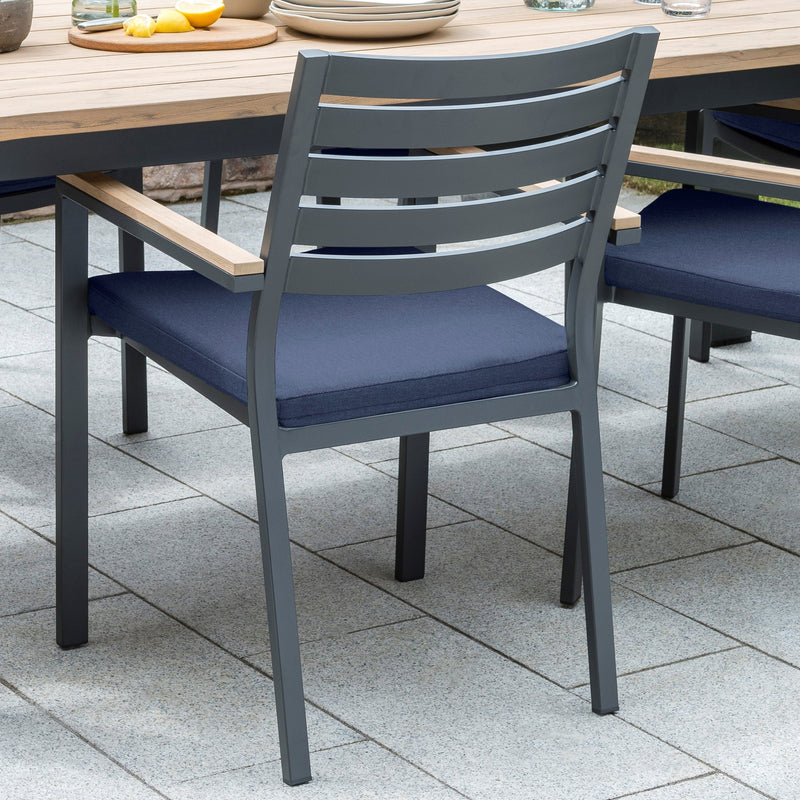Elba 5 Piece Dining Set with Spectrum Indigo Cushions