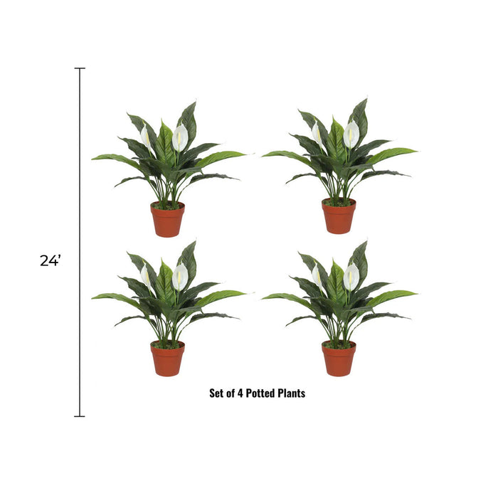 Designer Plants Elegant Artificial Peace Lily (Spathiphyllum) - 24-Inch Indoor Plant (Clearance)