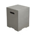 Gray cube-shaped propane tank cover on a white background