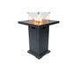 Dark gray Elementi Montreal fire pit table with glass panels on a white background
