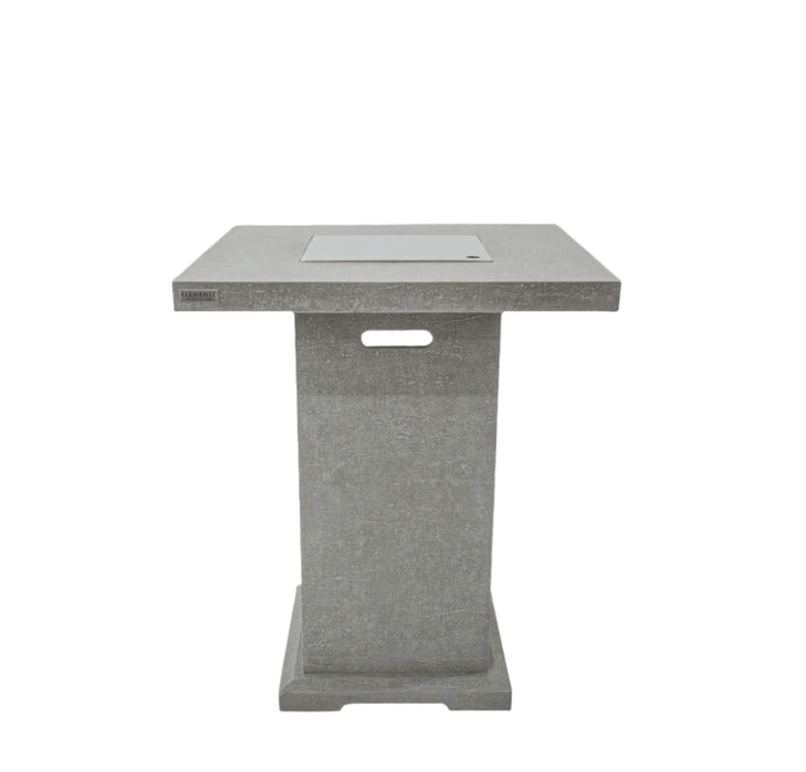 Concrete Elementi Montreal table with a square top on a white background