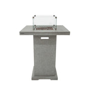 Concrete Elementi Montreal fire pit table with glass cover on a white background