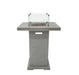 Concrete Elementi Montreal fire pit table with glass cover on a white background
