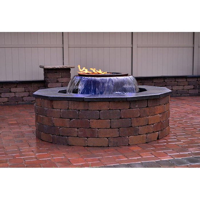 HPC Fire Evolution 360 Hammered Copper Fire and Water Bowl, Fire Bowl, Fire & Water Feature