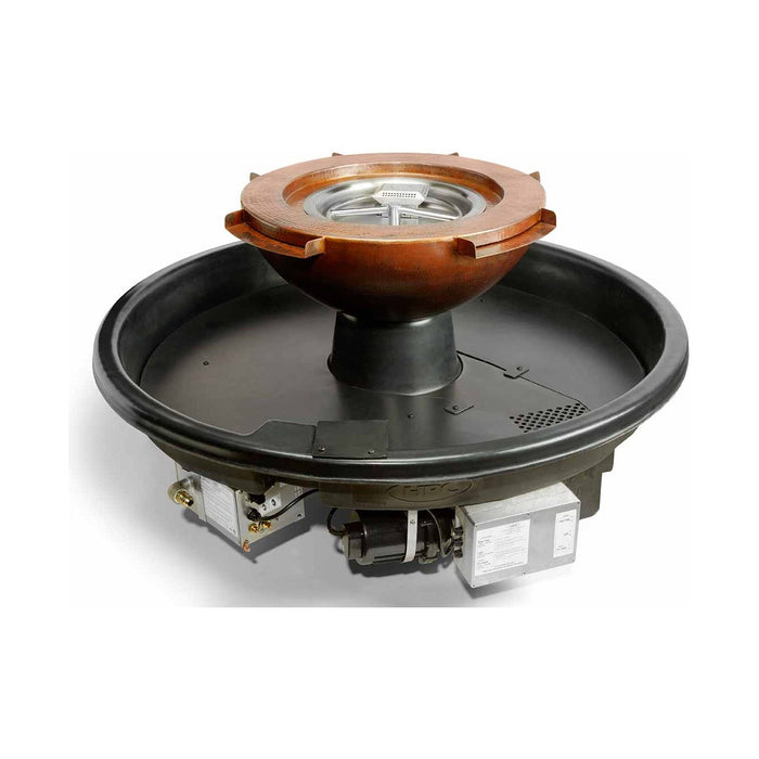 HPC Fire Evolution 360 Hammered Copper Fire and Water Bowl, Fire Bowl, Fire & Water Feature