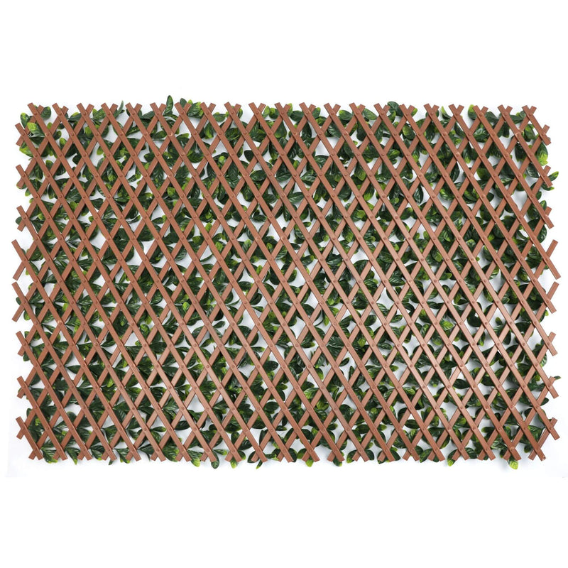 Expandable Faux Green Ligustrum Ficus Trellis Privacy Fence (Variable Size) UV Resistant 72" x 36"