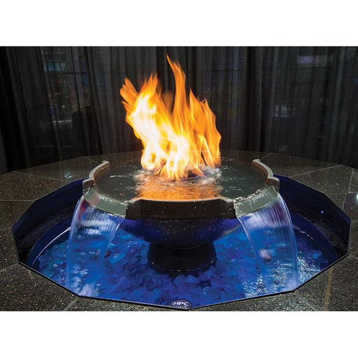 HPC Fire H2OnFire Fire and Water Series, Fire and Water Feature, Fire and Water Bowl with LED Lights