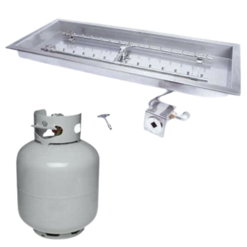 HPC Fire H-Burner Rectangular Fire Pit Insert
