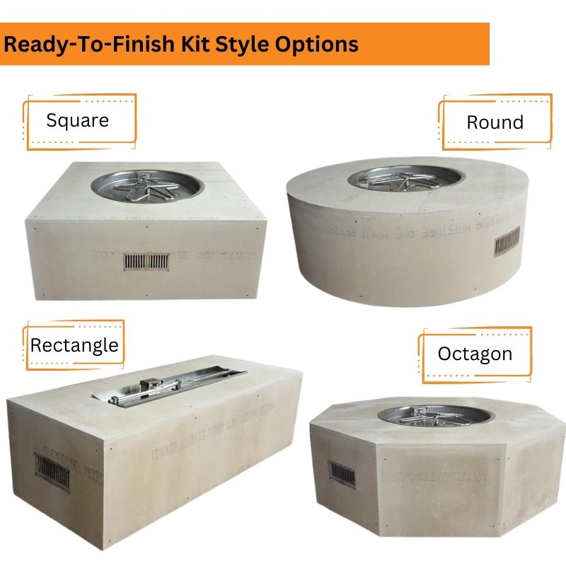 HPC Fire Ready-To-Finish Round Fire Pit Kit - DIY Finish