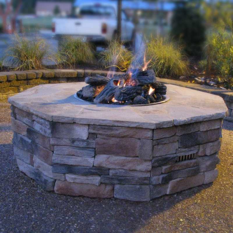 HPC Fire Ready-To-Finish Octagon Fire Pit Kit - DIY Finish