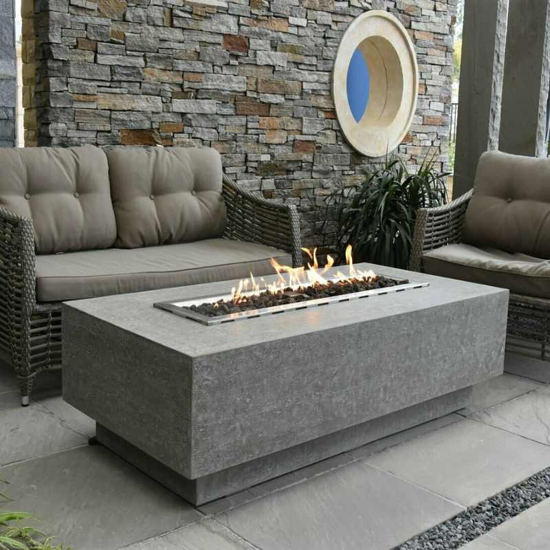 HPC Fire Ready-To-Finish Rectangular Fire Pit Kit - DIY Finish