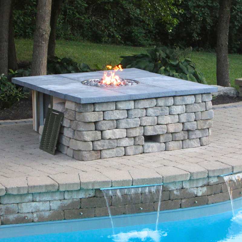 HPC Fire Ready-To-Finish Square Fire Pit Kit - DIY Finish