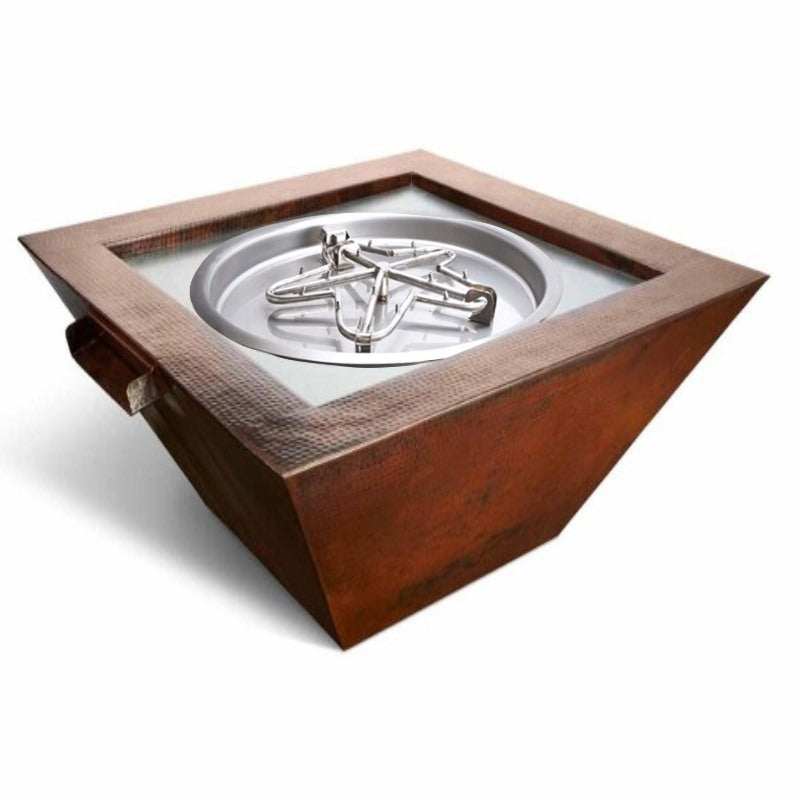 HPC Fire Sierra Smooth Copper Square Fire & Water Bowl