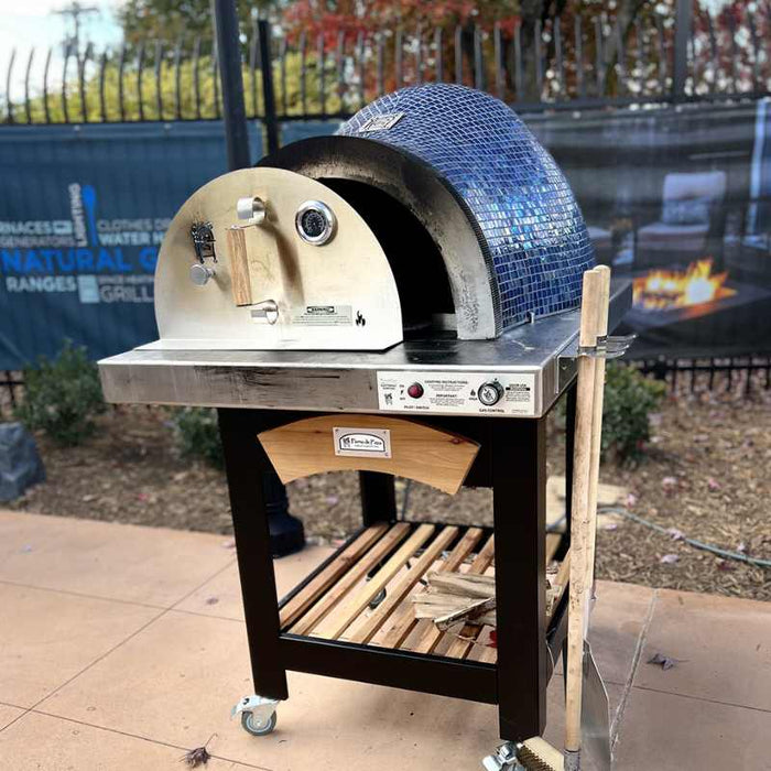 HPC Fire Forno Series Outdoor Pizza Oven, Portable Outdoor Oven with Cart, Glass Tiled Oven, Hybrid Outdoor Oven, Dual Fuel Oven, Wood Fired Pizza Oven | Forno De Pizza