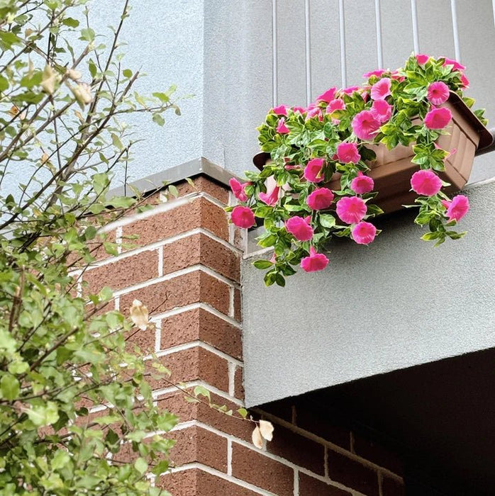 Artificial Draping Pink Petunia Window Box Planter 20" x 14" (Outdoor Proof)