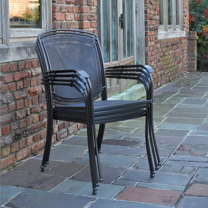 Henley 5-Piece Wrought Iron Mesh Dining Set (48-inch Table)
