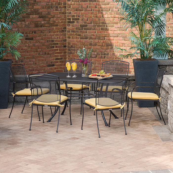 Henley Wrought Iron Mesh Stackable Arm Chair - Set Of 6