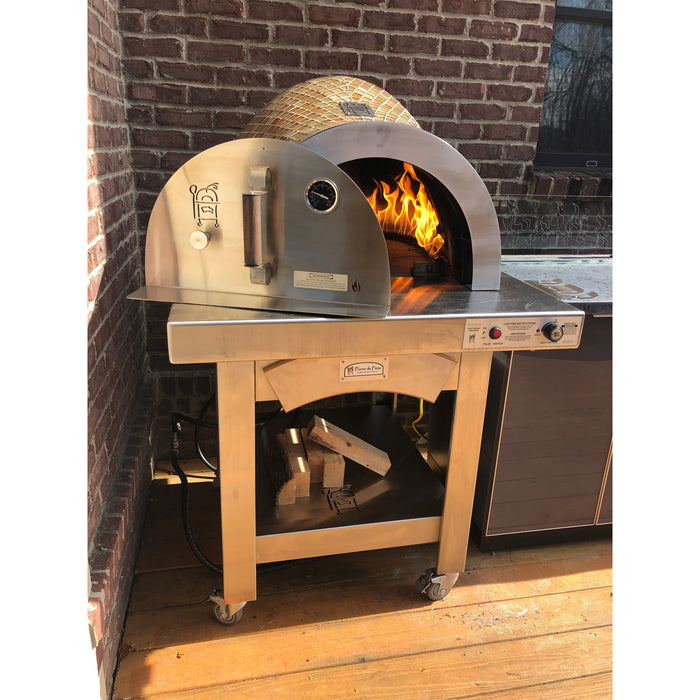 HPC Fire Forno Series Outdoor Pizza Oven, Portable Outdoor Oven with Cart, Glass Tiled Oven, Hybrid Outdoor Oven, Dual Fuel Oven, Wood Fired Pizza Oven | Forno De Pizza