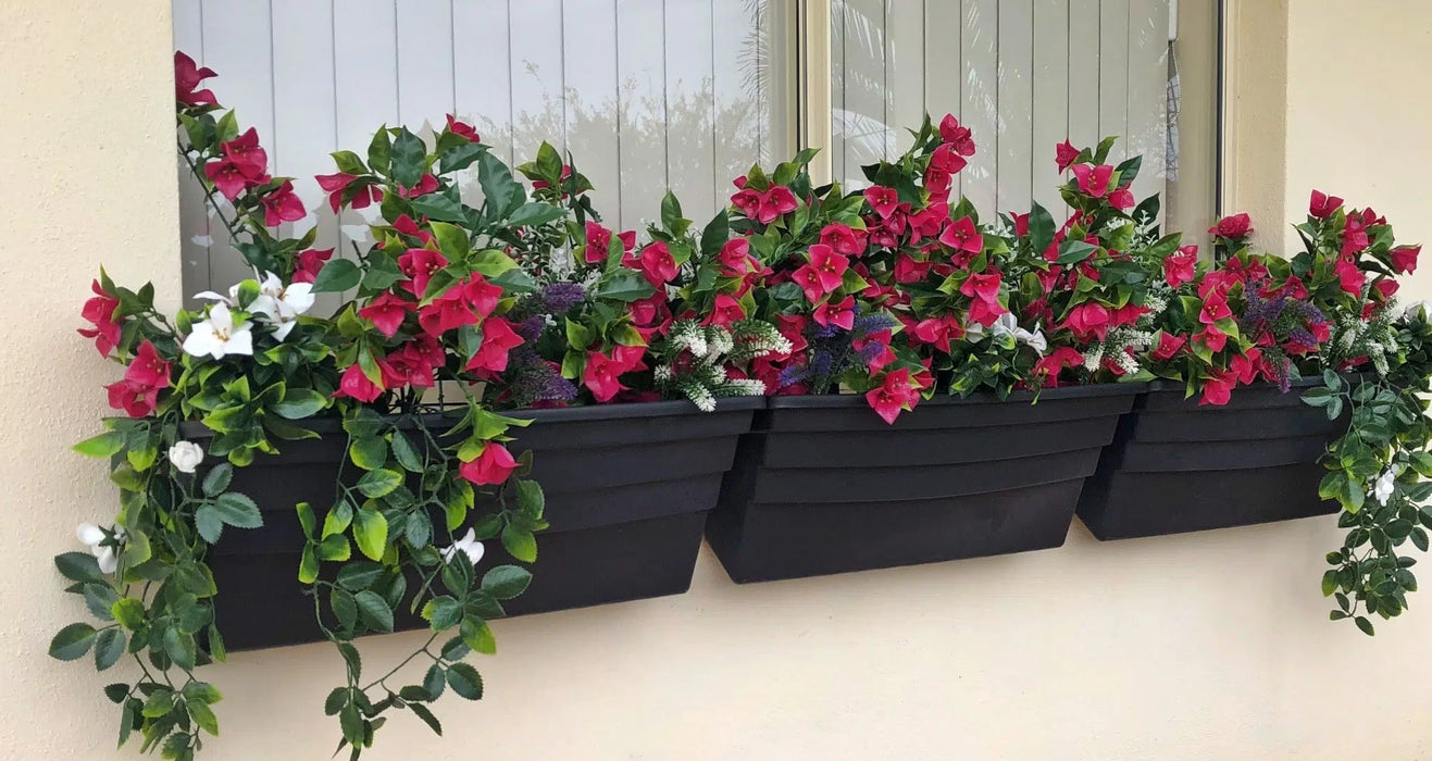 (5 Pieces) Vibrant Pink Hanging Artificial Bougainvillea Plant, UV Resistant 30"