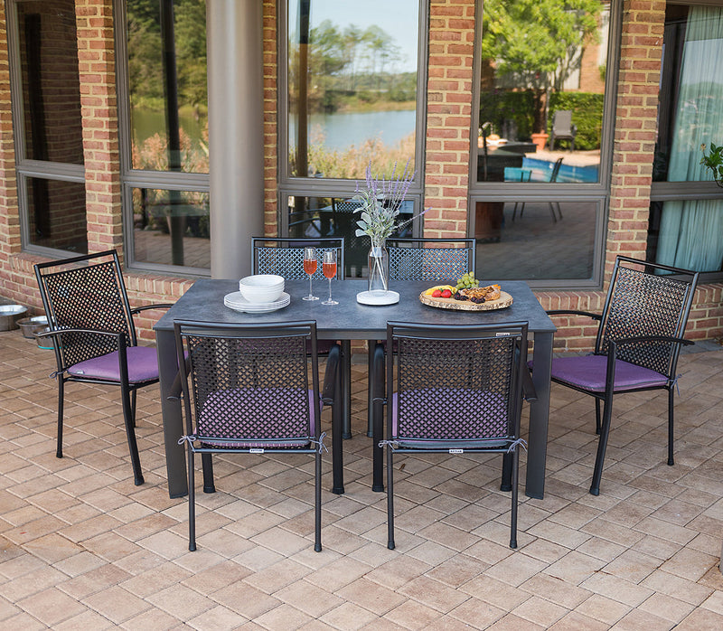 Reno Wrought Iron Arm Chair - Set Of 6