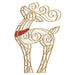 Decorative reindeer figure with gold and red details on a white background