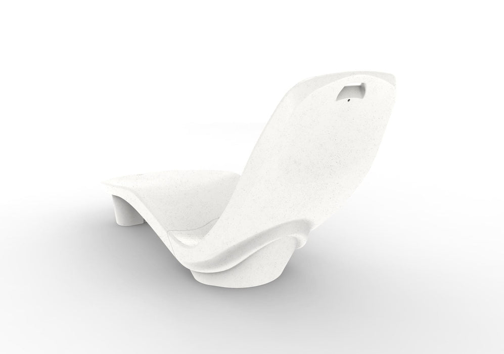 Rear View of White Granite TenJam Laylo Lounger on a white background