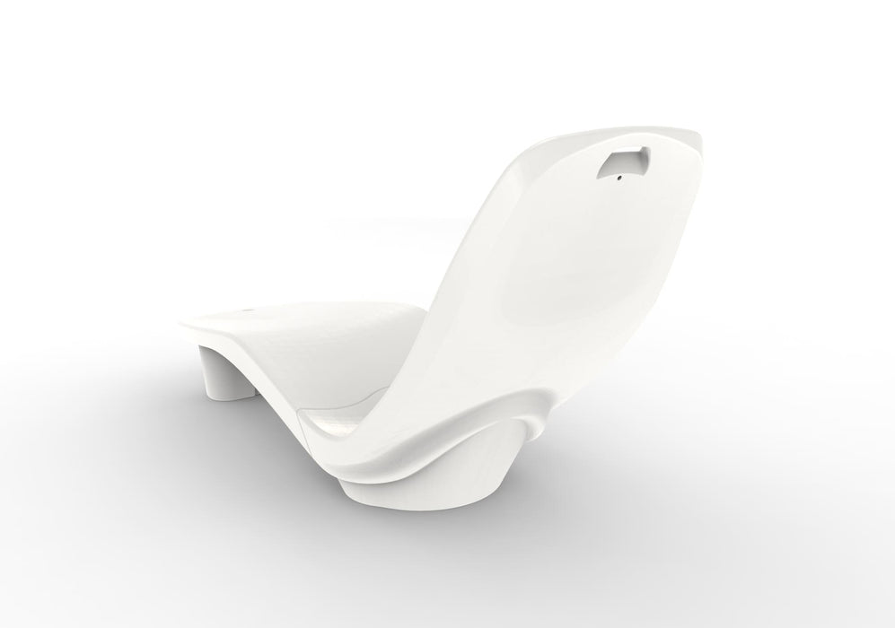 Rear View of White TenJam Laylo Lounger on a white background