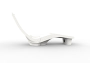 Side View of White TenJam Laylo Lounger on a white background