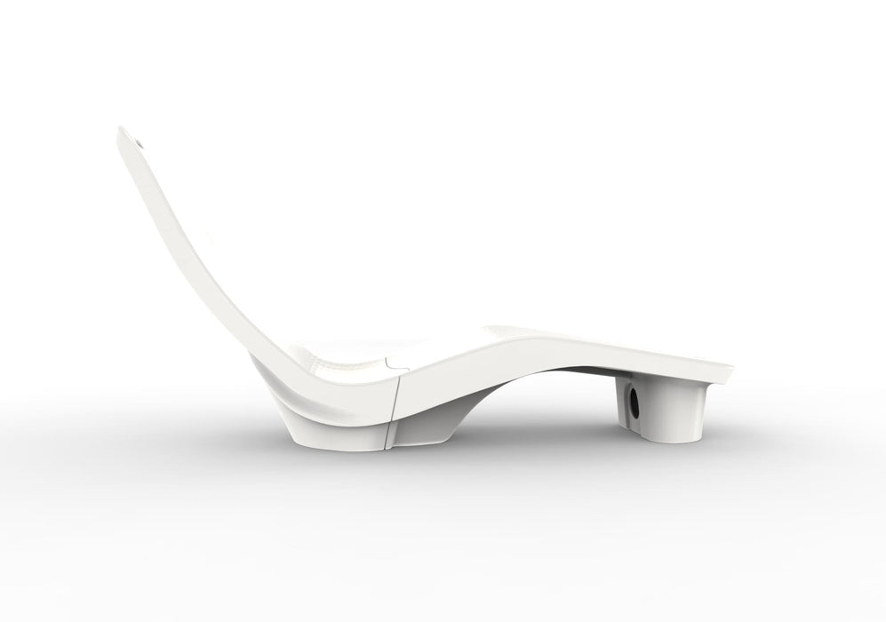 Side View of White TenJam Laylo Lounger on a white background