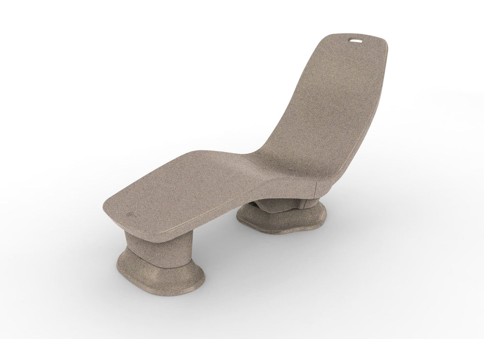 Desert Sandstone Laylo Lounger with 4 in riser on a white background