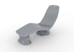 Gray Granite Laylo Lounger with 4 in riser on a white background