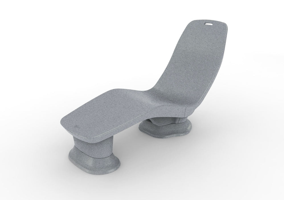 Gray Granite Laylo Lounger with 4 in riser on a white background