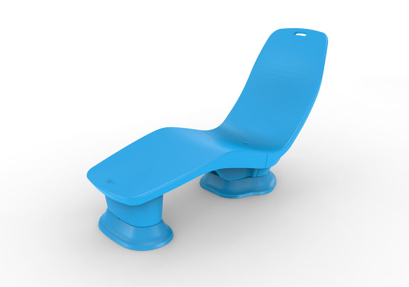 Light Blue Laylo Lounger with 4 in riser on a white background