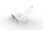 Rear View of White Granite Laylo Lounger with 4 in riser on a white background