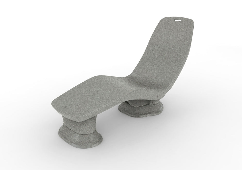 River Rock Laylo Lounger with 4 in riser on a white background
