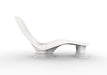 Side View of White TenJam Laylo Lounger with 4 in riser on a white background