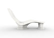 Side View of White Granite Laylo Lounger with 4 in riser on a white background